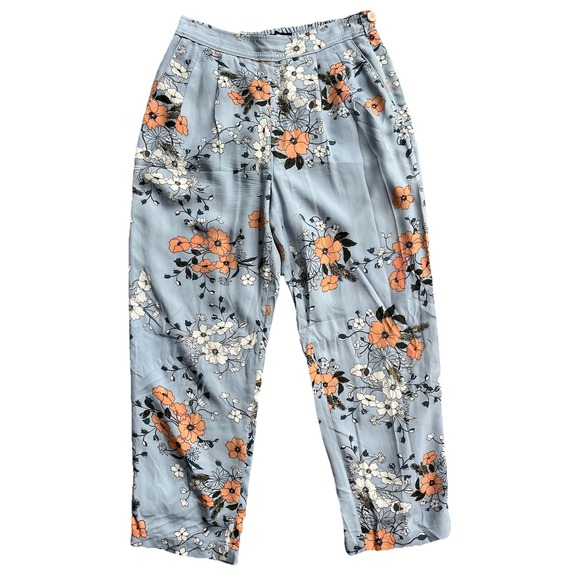 NWT! J. Crew High-Rise Crop Pants in Garden Floral Light Blue 6‎ Lined Pockets - Picture 3 of 12